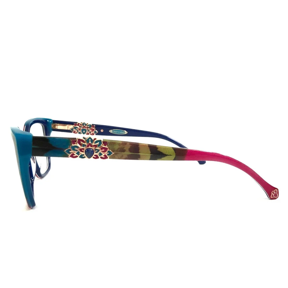 CCS by Coco Song Eyeglasses Frames PINK HORSE Col. 3 Blue Red Cat Eye 52-19-145